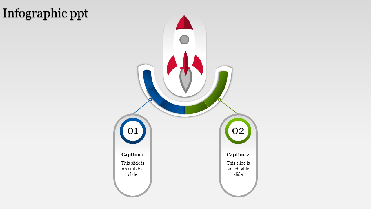 Use Infographic PowerPoint With Rocket Model Slide
